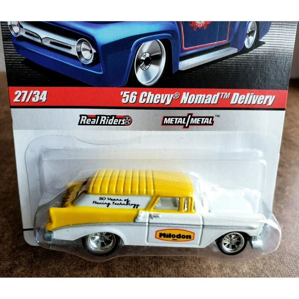 2010 Hot Wheels '56 CHEVY NOMAD DELIVERY Slick Rides 27/34 Pearl White & Yellow